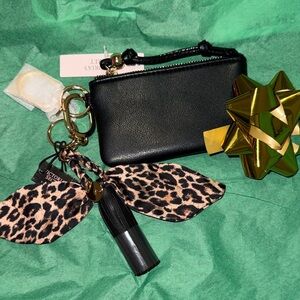 Victoria Secret Black Key Holder with Leopard Print Charm